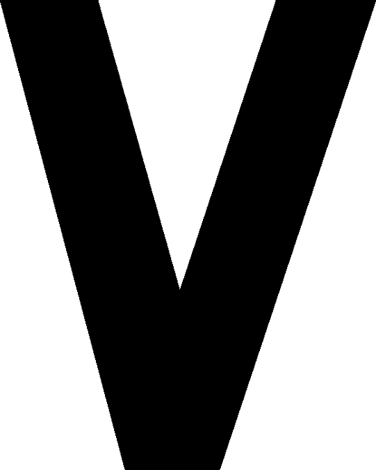 letter V for eye test chart